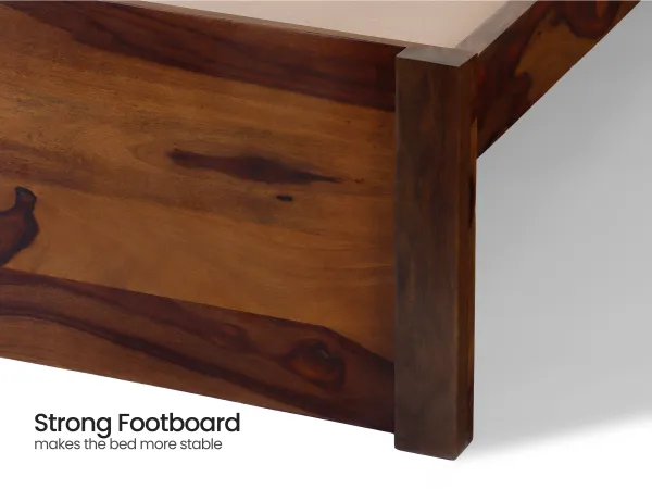 Vesta Solid Wood King Size Double Bed With Premium Foam Mattress King 78X72X4